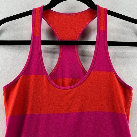 Lululemon Tank Top Womens Sz 6 Cool Racerback Striped Sleeveless Orange Purple - Picture 3 of 8